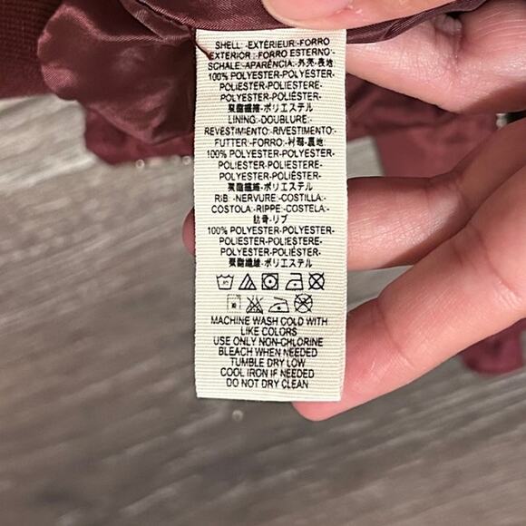 Free People Lightweight Maroon/Burgundy/Red Bomber Jacket Size Extra Small - Picture 7 of 8